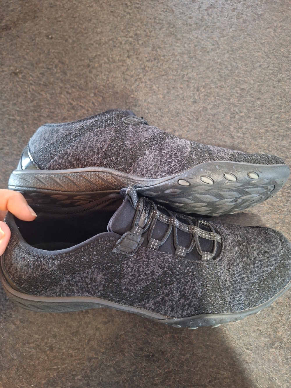 Women's Skechers Casual Knit Slip-On Walking Shoes - Black